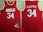 Rockets 34 Hakeem Olajuwon Red Hardwood Classics Stitched NBA Jersey,baseball caps,new era cap wholesale,wholesale hats